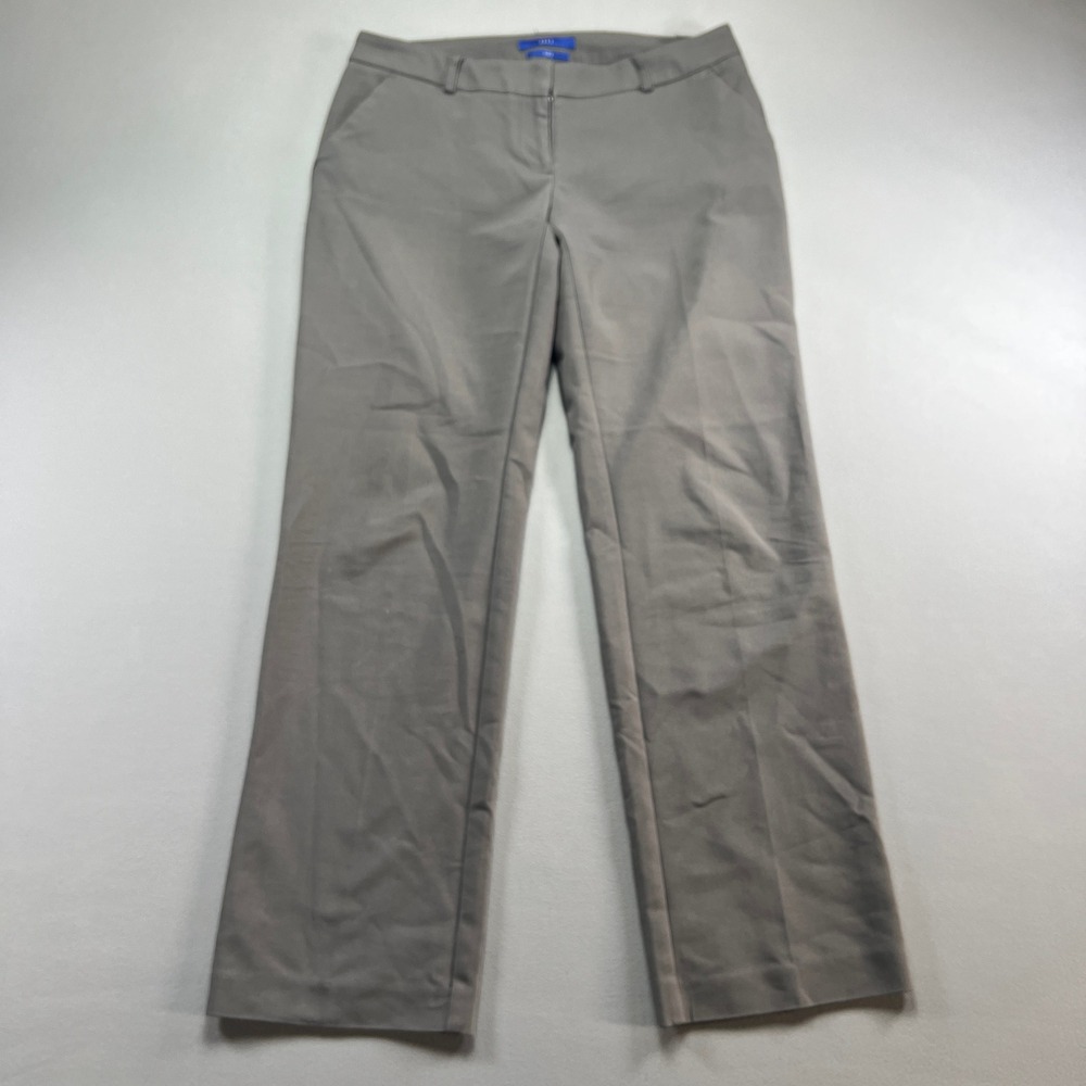 Apt. 9 Torie Dress Pants Womens 10 Gray Cotton Straight Leg Business Office Wear